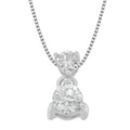 14K white gold necklace with one round diamond stone in a four-prong setting