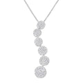 14K white gold cluster necklace with round diamond stones totaling 1 carat
