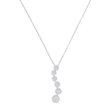 14K White Gold 1 cttw Diamond Cluster Journey Pendant Necklace (H-I, I1-I2)-1 thumbnail 2