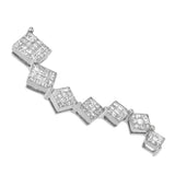 10K White Gold 1 cttw Diamond Snake Curved Pendant Necklace (H-I, I1-I2)-1 thumbnail 2