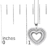 .925 Sterling Silver 1.0 Ctw Diamond Shadow Open Heart Halo 18