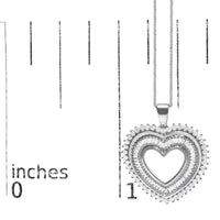 .925 Sterling Silver 1.0 Ctw Diamond Shadow Open Heart Halo 18