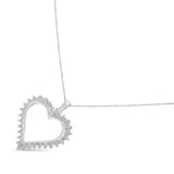 .925 Sterling Silver 1/4 cttw 3-Prong Diamond Open Heart 18