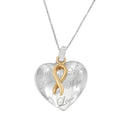 10K yellow gold heart pendant necklace on gold-over-silver chain