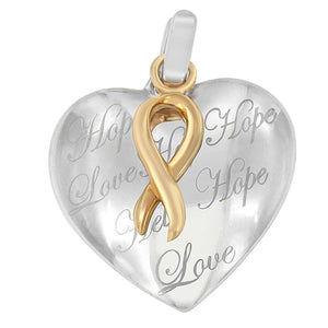 10K Yellow Gold Over Silver Heart Pendant Necklace-1