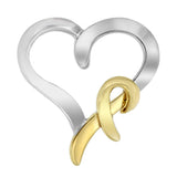 .925 Sterling Silver and 14K Yellow Gold Two-Tone Heart Shaped Pendant Necklace-0 thumbnail 1