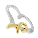 .925 Sterling Silver and 14K Yellow Gold Two-Tone Heart Shaped Pendant Necklace-2 thumbnail 3