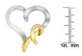 .925 Sterling Silver and 14K Yellow Gold Two-Tone Heart Shaped Pendant Necklace-3 thumbnail 4
