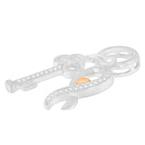 Two Tone .925 Sterling Silver 1/6 cttw Diamond Symbol Key Pendant Necklace (H-I, I1-I2)-2 thumbnail 3