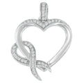 925 sterling silver necklace with heart-shaped diamond cluster pendant