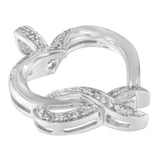 .925 Sterling Silver 1/6 cttw Diamond Heart Pendant Necklace (H-I, I1-I2)-2 thumbnail 3