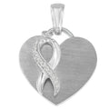 925 sterling silver necklace with heart diamond stones in cluster pendant