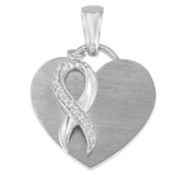 925 sterling silver necklace with heart diamond stones in cluster pendant thumbnail 1