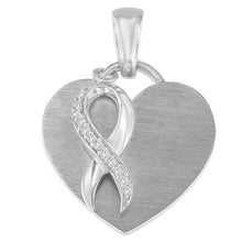 .925 Sterling Silver 1/10 cttw Diamond Heart Pendant Necklace (H-I, I1-I2)-0