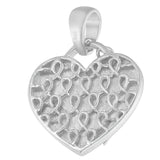 .925 Sterling Silver 1/10 cttw Diamond Heart Pendant Necklace (H-I, I1-I2)-1 thumbnail 2