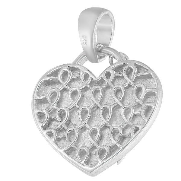 .925 Sterling Silver 1/10 cttw Diamond Heart Pendant Necklace (H-I, I1-I2)