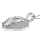 .925 Sterling Silver 1/10 cttw Diamond Heart Pendant Necklace (H-I, I1-I2)-3 thumbnail 4