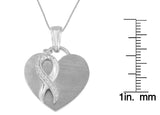 .925 Sterling Silver 1/10 cttw Diamond Heart Pendant Necklace (H-I, I1-I2)-4 thumbnail 5