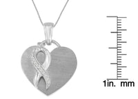 .925 Sterling Silver 1/10 cttw Diamond Heart Pendant Necklace (H-I, I1-I2)