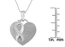 .925 Sterling Silver 1/10 cttw Diamond Heart Pendant Necklace (H-I, I1-I2)-4