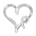 925 sterling silver heart pendant necklace with polished domed front