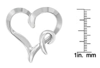 .925 Sterling Silver Heart Shaped Pendant Necklace
