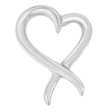 925 sterling silver open heart awareness ribbon pendant necklace thumbnail 1