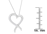 .925 Sterling Silver Open Heart-Shaped Awareness Ribbon Pendant Necklace-3 thumbnail 4