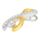 10K Two-Tone Gold 1/5 cttw Diamond Radiant Ribbon Pendant Necklace (H-I, I1-I2)-2 thumbnail 3