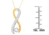 10K Two-Tone Gold 1/5 cttw Diamond Radiant Ribbon Pendant Necklace (H-I, I1-I2)-3 thumbnail 4