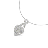 .925 Sterling Silver 1/3 Cttw Diamond Awareness Ribbon Halo Heart 18