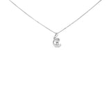 10K white gold necklace with one round diamond stone in a spiral setting thumbnail 1