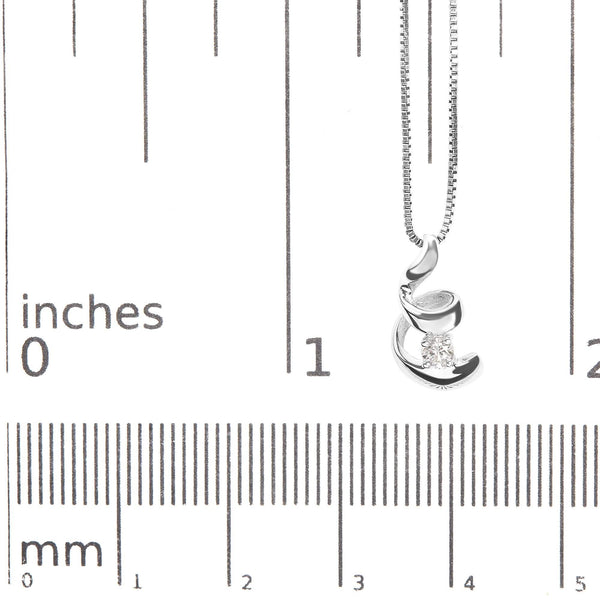 10K White Gold 1/10 Cttw Diamond Solitaire Spiral 18
