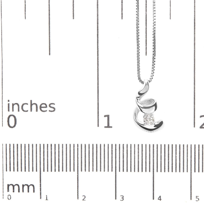 10K White Gold 1/10 Cttw Diamond Solitaire Spiral 18