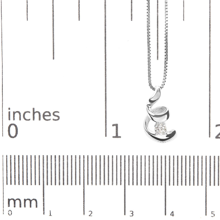 10K White Gold 1/10 Cttw Diamond Solitaire Spiral 18