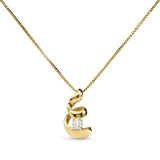 10K Yellow Gold 1/10 Cttw Round Diamond Solitaire Spiral Pendant Necklace-0 thumbnail 1