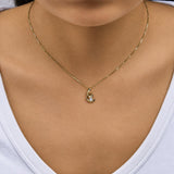 10K Yellow Gold 1/10 Cttw Round Diamond Solitaire Spiral Pendant Necklace-2 thumbnail 3