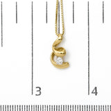 10K Yellow Gold 1/10 Cttw Round Diamond Solitaire Spiral Pendant Necklace-4 thumbnail 5