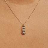 10k Yellow Gold 1/4 Cttw Diamond 3 Stone Swirl and Drop Pendant Necklace-2 thumbnail 3