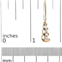 10k Yellow Gold 1/4 Cttw Diamond 3 Stone Swirl and Drop Pendant Necklace