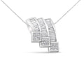 14K white gold pendant necklace with princess and baguette diamond stones