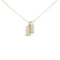 14K yellow gold necklace with princess and baguette diamond stones