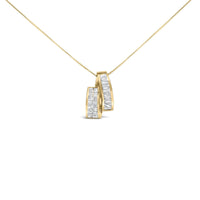 14K Yellow Gold 1 5/8 cttw Princess and Baguette Cut Diamond Fashion Pendant Necklace (G-H, VS2-SI1)