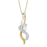 Espira 10K Two-tone Gold 1/5 cttw Diamond Intertwined Swirl Pendant Necklace (J-K, I1-I2)-1 thumbnail 2