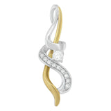 Espira 10K Two-tone Gold 1/5 cttw Diamond Intertwined Swirl Pendant Necklace (J-K, I1-I2)-2 thumbnail 3