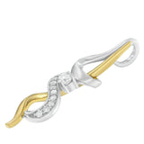 Espira 10K Two-tone Gold 1/5 cttw Diamond Intertwined Swirl Pendant Necklace (J-K, I1-I2)-3 thumbnail 4
