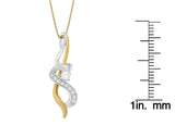Espira 10K Two-tone Gold 1/5 cttw Diamond Intertwined Swirl Pendant Necklace (J-K, I1-I2)-4 thumbnail 5