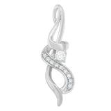 Espira 10K White Gold 1/5 cttw Round Cut Diamond Swirl Pendant Necklace (J-K, I1-I2)-2 thumbnail 3