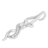 Espira 10K White Gold 1/5 cttw Round Cut Diamond Swirl Pendant Necklace (J-K, I1-I2)-3 thumbnail 4