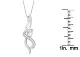 Espira 10K White Gold 1/5 cttw Round Cut Diamond Swirl Pendant Necklace (J-K, I1-I2)-4 thumbnail 5
